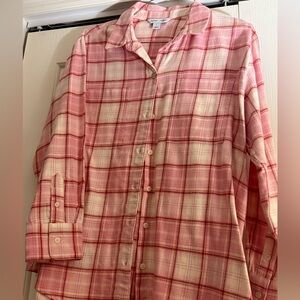 Pink Plaid Button-Up Shirt